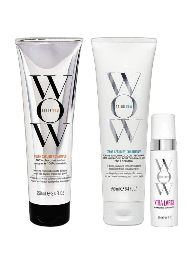 Color Wow Volume Boost & Hair Strengthening Trio – Color Wow Xtra Volumizer 150ml, Security Shampoo 250ml & Conditioner 250ml Set – Root Lift, Nourishment & Protection for Fine or Limp Hair  - Image 1