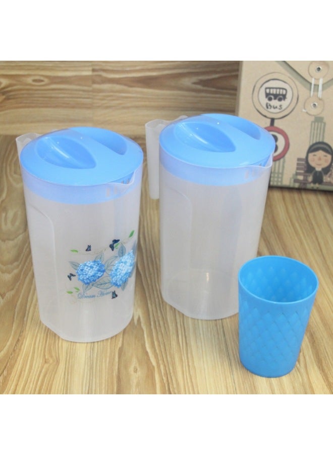 Plastic Cold Water Kettle Restaurant Bar Beverage Juice Pot Beer Kettle Commercial Barbecue Stall Spicy Hot Plastic Kettle-Color:1.7l Large Irregular Patterned Mixed Headband Cover - Image 5
