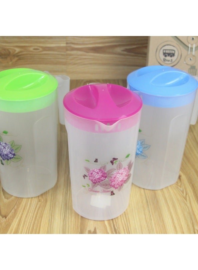 Plastic Cold Water Kettle Restaurant Bar Beverage Juice Pot Beer Kettle Commercial Barbecue Stall Spicy Hot Plastic Kettle-Color:1.7l Large Irregular Patterned Mixed Headband Cover - Image 4