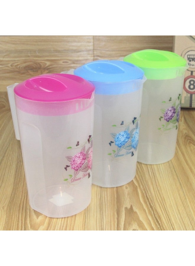 Plastic Cold Water Kettle Restaurant Bar Beverage Juice Pot Beer Kettle Commercial Barbecue Stall Spicy Hot Plastic Kettle-Color:1.7l Large Irregular Patterned Mixed Headband Cover - Image 1