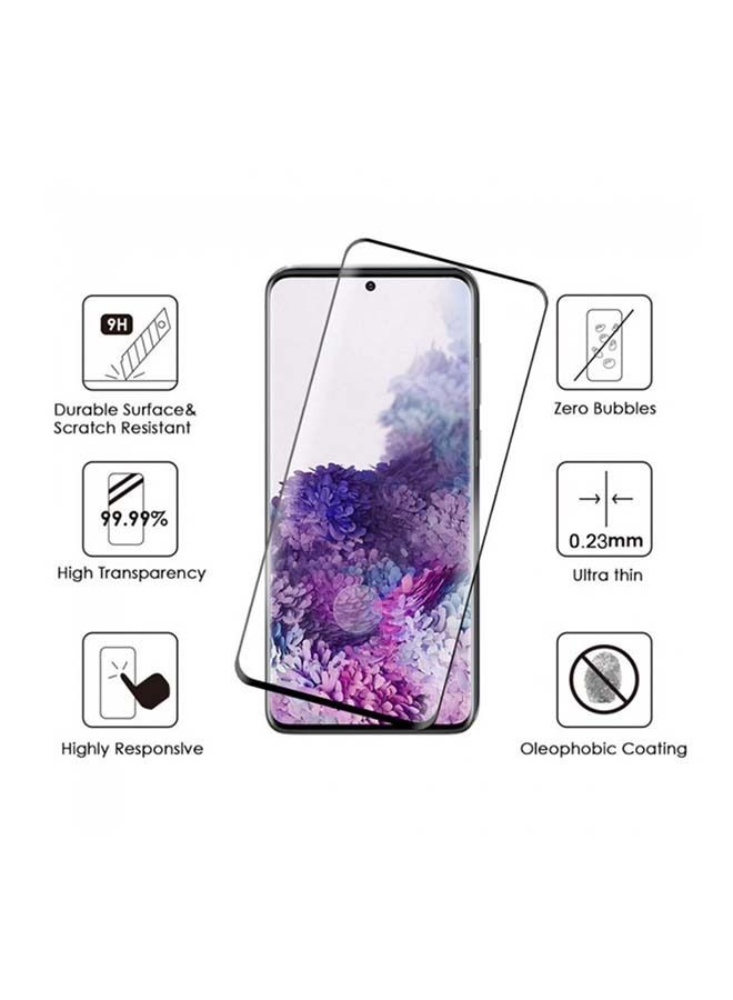 واقي شاشة من الزجاج المقوى المطلق لهاتف سامسونج جالاكسي S21 ألترا أسود / شفاف - Image 4