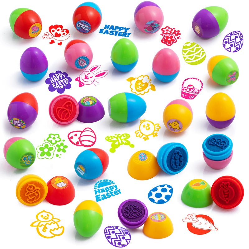 JOYIN 24 Pcs Easter Egg Stampers Toys for Easter Eggs Hunt Game, Basket Stuffers Fillers, Kids Gifts, Party Favor, Self Inking Stamp for Classroom Prize Supplies - Image 2
