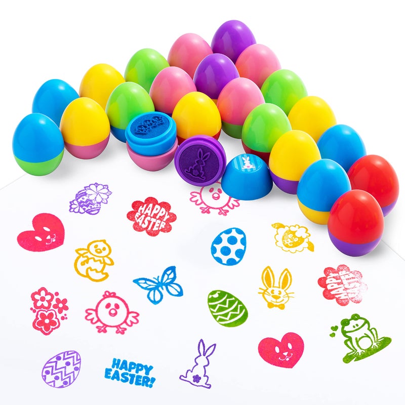 JOYIN 24 Pcs Easter Egg Stampers Toys for Easter Eggs Hunt Game, Basket Stuffers Fillers, Kids Gifts, Party Favor, Self Inking Stamp for Classroom Prize Supplies - Image 3
