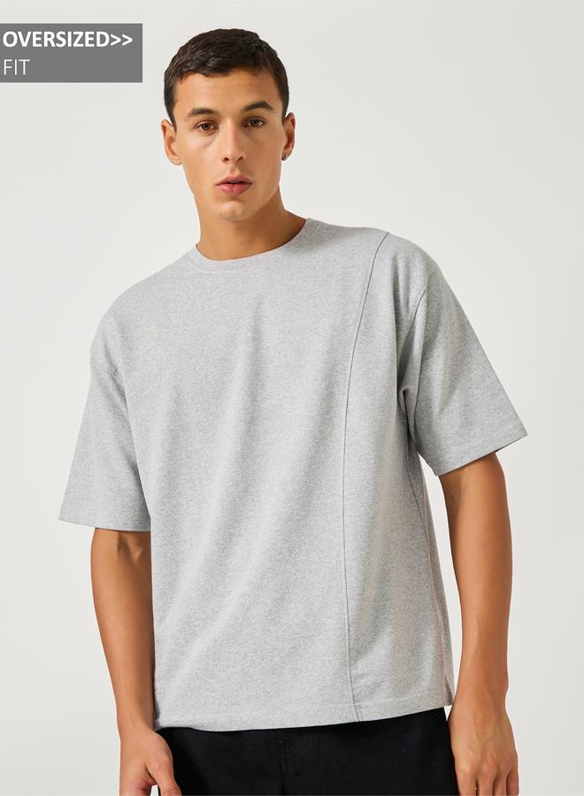 ستايلي تيشيرت تيري بتفاصيل بانل فضفاض من ستايلي - Image 1