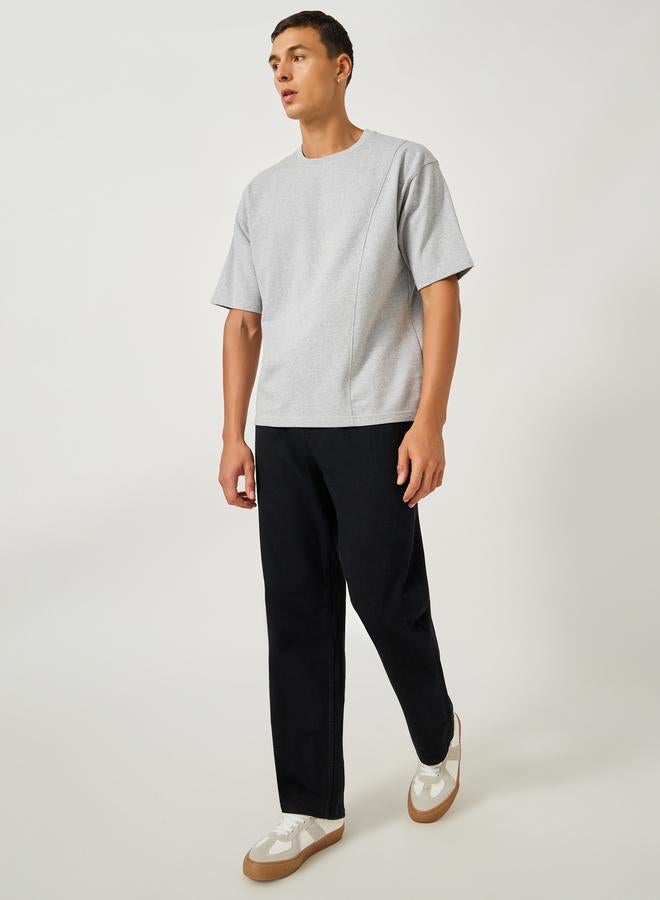 ستايلي تيشيرت تيري بتفاصيل بانل فضفاض من ستايلي - Image 2