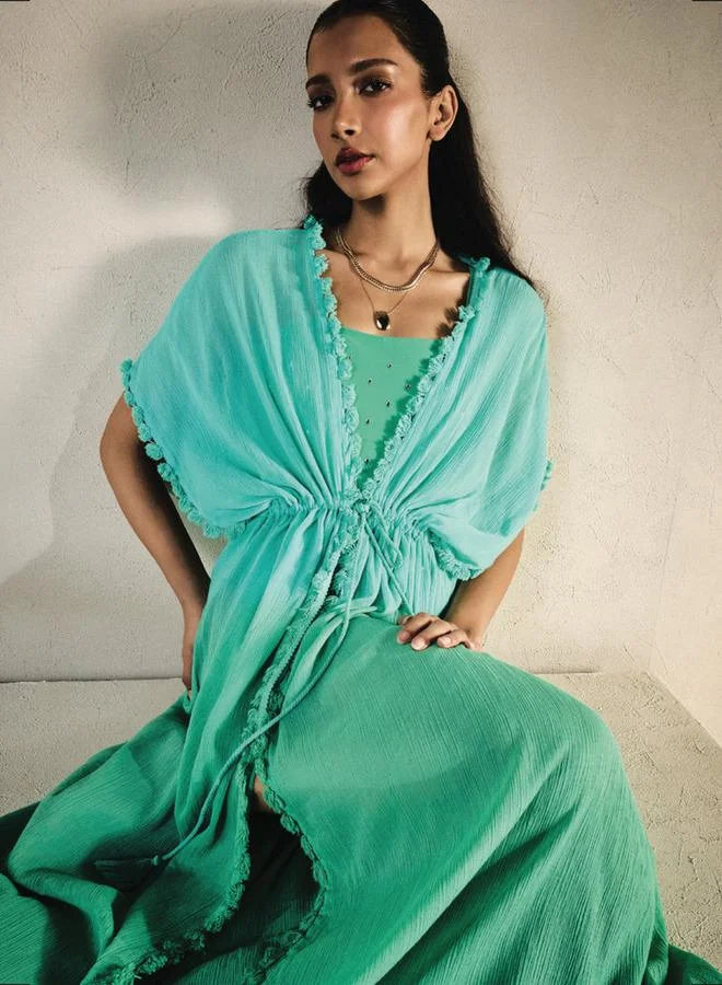 Splash FAV Pom Pom Detail Cover-Up with Tie-Ups