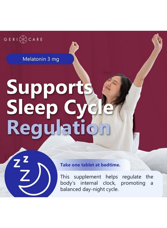 GeriCare Melatonin 3mg Tablets, Balances Nighttime Routine - Helps Adjust to Changing Schedules - Promotes Restful Evenings - Easy-to-Take Tablets, 250 Count (Pack of 1)