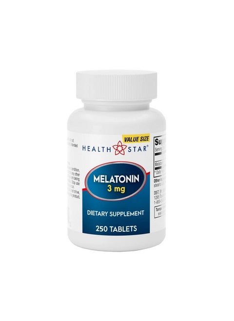 GeriCare Melatonin 3mg Tablets, Balances Nighttime Routine - Helps Adjust to Changing Schedules - Promotes Restful Evenings - Easy-to-Take Tablets, 250 Count (Pack of 1)