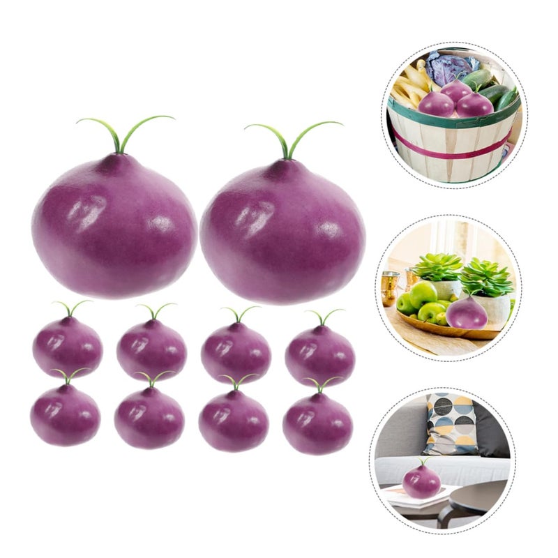 Realistic Artificial Onion Models 10PCS Vegetable Display Decor Photo Props - Image 4
