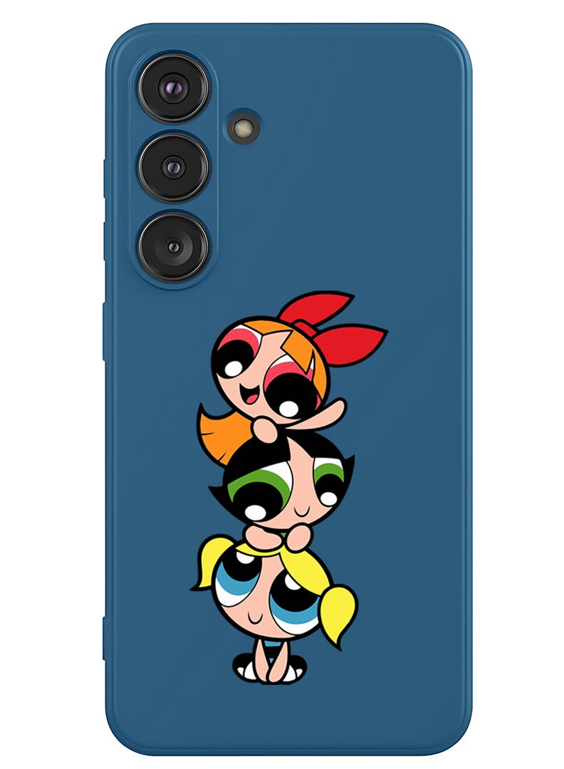 Theodor Protective Slim Fit Case Liquid Silicone Cover with Full Body Protection Anti-Scratch Shockproof Case For Samsung Galaxy S25 Plus (Blue) - Powerpuff - Image 1