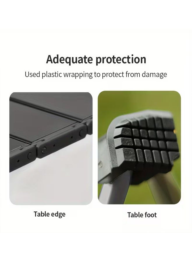 بيوينتي طاولة نزهة في الهواء الطلق طاولة طعام معدنية محمولة قابلة للطي مع حقيبة حمل للتخييم ، الطبخ في الهواء الطلق ، الشواء ، المشي لمسافات طويلة ، القارب ، السفر ، 56 L x 40 W x 40.5 H (سم) (أسود) - Image 5