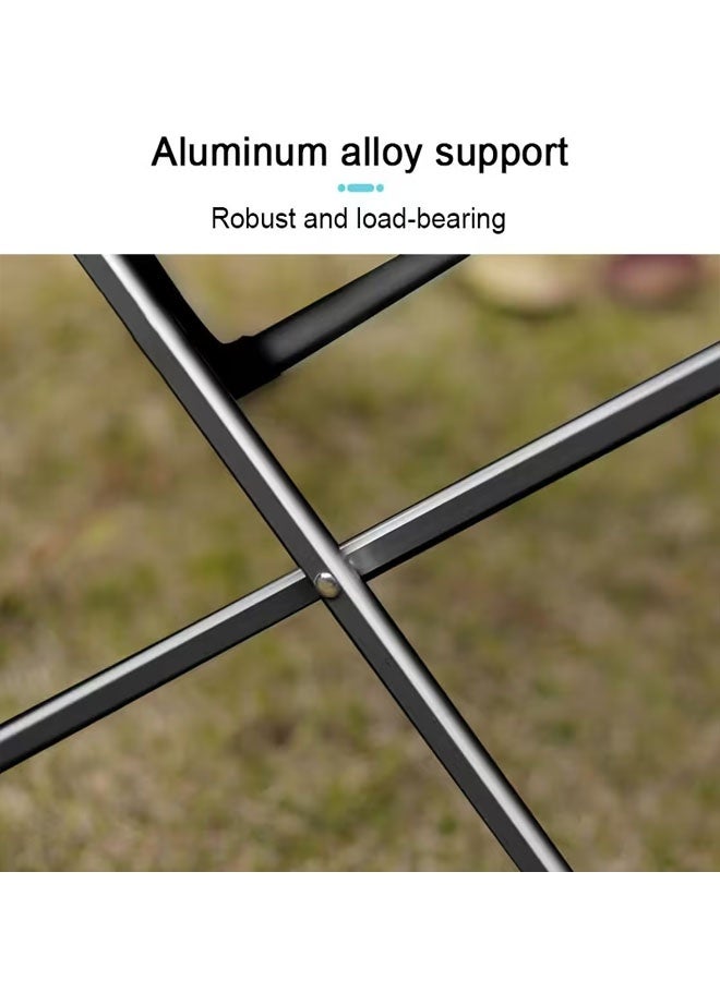 بيوينتي طاولة نزهة في الهواء الطلق طاولة طعام معدنية محمولة قابلة للطي مع حقيبة حمل للتخييم ، الطبخ في الهواء الطلق ، الشواء ، المشي لمسافات طويلة ، القارب ، السفر ، 56 L x 40 W x 40.5 H (سم) (أسود) - Image 4