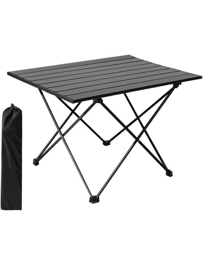 بيوينتي طاولة نزهة في الهواء الطلق طاولة طعام معدنية محمولة قابلة للطي مع حقيبة حمل للتخييم ، الطبخ في الهواء الطلق ، الشواء ، المشي لمسافات طويلة ، القارب ، السفر ، 56 L x 40 W x 40.5 H (سم) (أسود) - Image 1