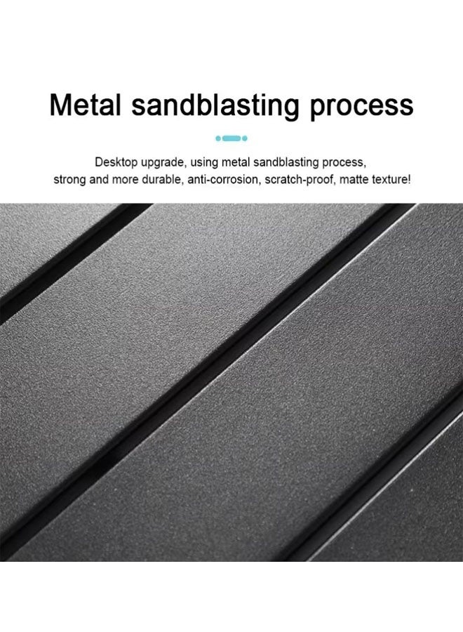 بيوينتي طاولة نزهة في الهواء الطلق طاولة طعام معدنية محمولة قابلة للطي مع حقيبة حمل للتخييم ، الطبخ في الهواء الطلق ، الشواء ، المشي لمسافات طويلة ، القارب ، السفر ، 56 L x 40 W x 40.5 H (سم) (أسود) - Image 3