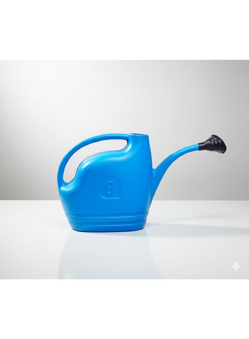 High-quality 8-liter plant watering can for gardens and orchards | Lightweight, reinforced plastic watering can with a detachable shower head