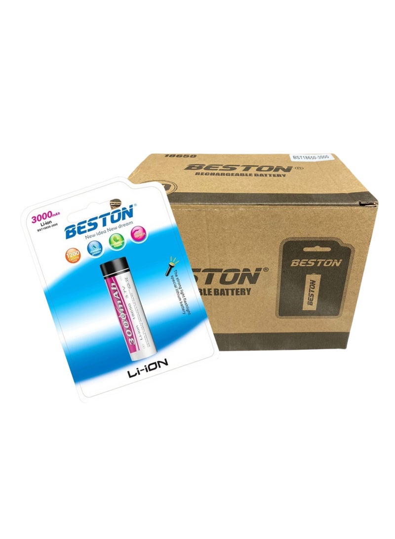 بيستون بطارية بستون قابلة لإعادة الشحن 18650 3000 mAh: بطارية قابلة لإعادة الشحن بسعة 3000 mAh للاستخدام الممتد للأجهزة. - Image 2