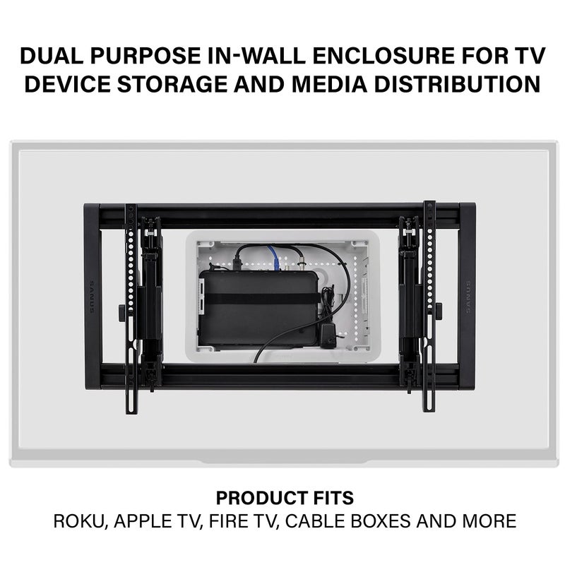 On-Q Legrand - OnQ Cable Management, Structured Media Enclosure, in-Wall Enclosure, TV Home Theater Box, Recessed Storage Box, Dual Purpose, 9 Inches, white (ENP0900-NA) - Image 2