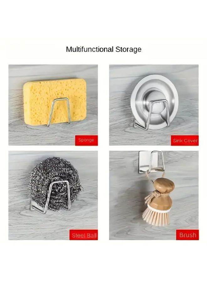 8pcs Stainless Steel Wall Mounted Organizer Set With Suction Cup Hooks - Image 5