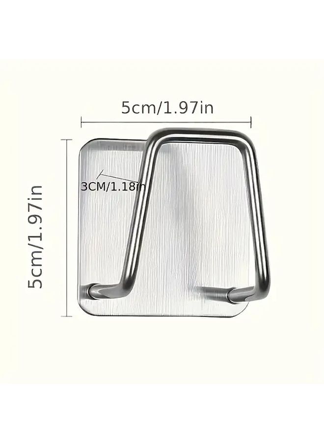 8pcs Stainless Steel Wall Mounted Organizer Set With Suction Cup Hooks - Image 4