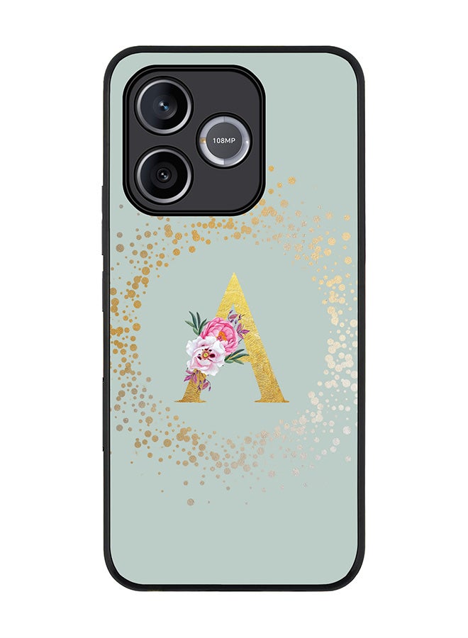 Stylizedd For Honor 600 Lite / 500 Smart / Honor X80i Case,Slim fit Camera Protection, Shockproof Thin Phone cover  - Custom Monogram Floral - A  (Light Grey ) - Image 1
