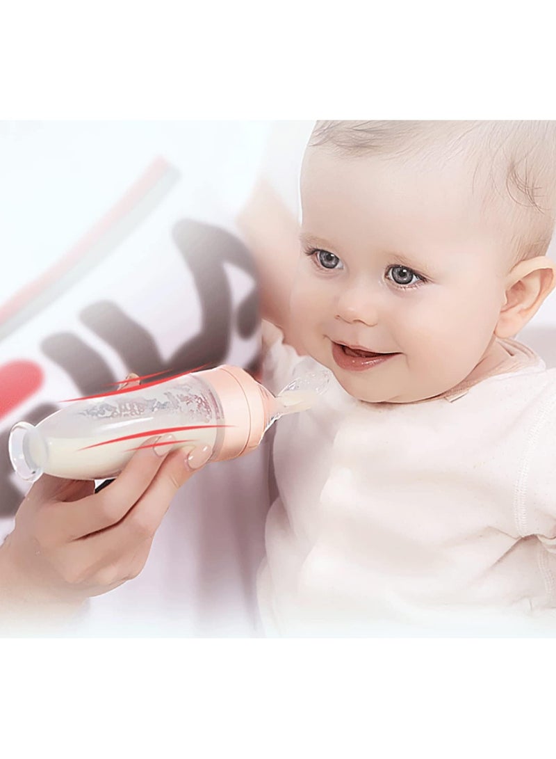 ULHYC Baby Silicone Feeding Bottle Spoon Baby Food Feeder with Standing Base for Infant Dispensing and Feeding,Blue - Image 3