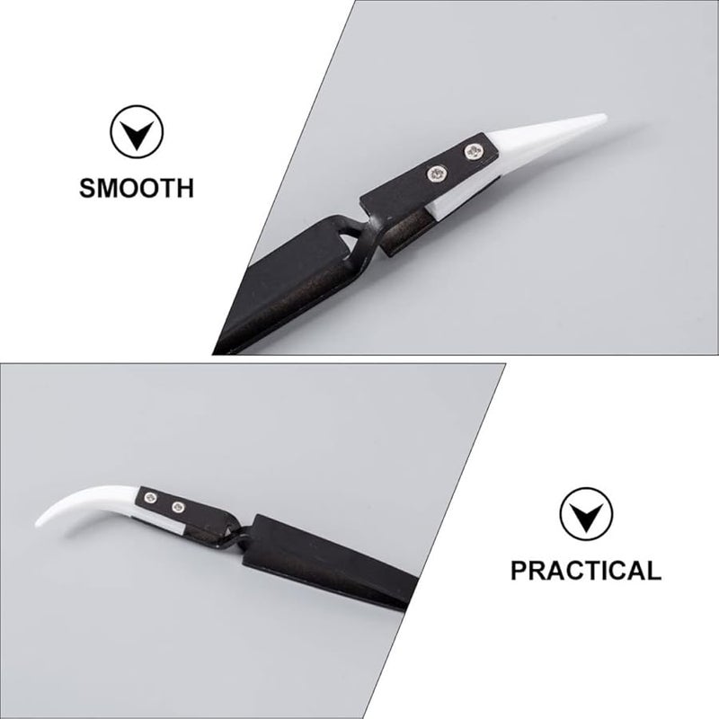 Mikikit 6pcs Precision Ceramic Tweezers Magnetic Handles For Electronics Jewelry Laboratory Work 2 Pack - Image 3