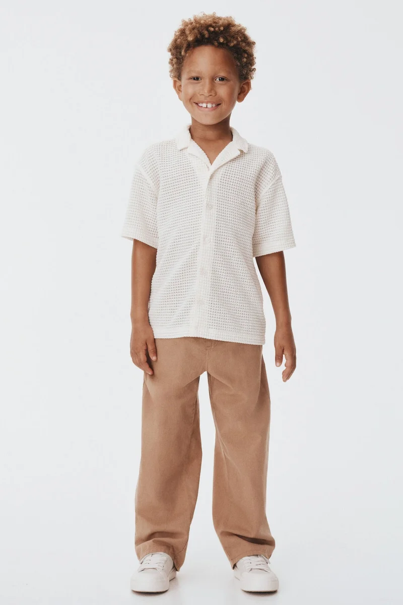 اتش اند ام بنطلون رياضي من مزيج الكتان