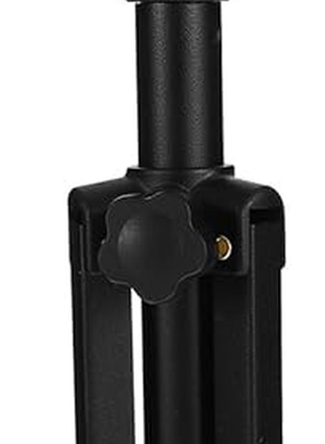 Black Alloy Desktop Microphone Stand Tripod Foldable Mic Holder for Live Streaming Recording - Image 1