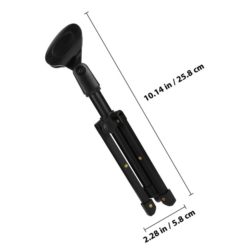Black Alloy Desktop Microphone Stand Tripod Foldable Mic Holder for Live Streaming Recording - Image 3