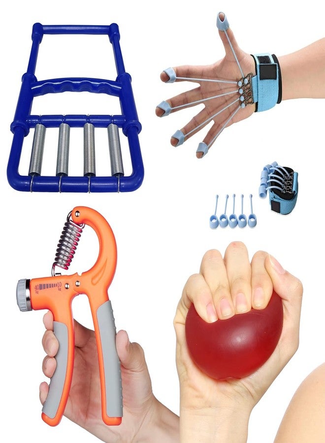 SMIC Pack of 4 Fitness Combo of Hand Grip Grip Finger Exerciser, Exercise Gell Ball Fitness Accessory Kit - Image 1