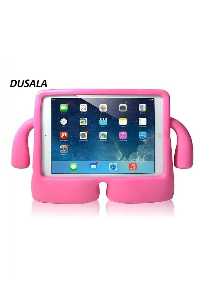 DUSALA Kids Shock‑Proof EVA Case with Handle & Stand for iPad 10.2 9th Gen Bright Durable Cover(Pink)