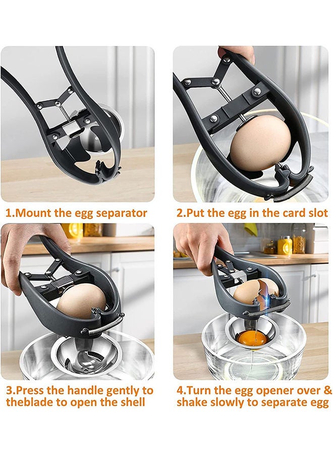 Orchid أداة فصل البيض من Orchid Egg Cracker، فتاحة البيض مع فاصل صفار البيض الأبيض، قاطع قشر البيض الآمن غذائيًا، أدوات مطبخ إبداعية  - Image 4