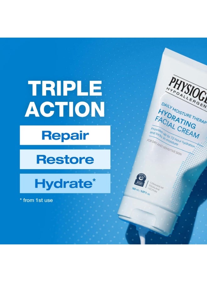 Physiogel Daily Moisture Therapy Hydrating Facial Cream, Lightweight Face Moisturizer with Ceramide, 72H Lasting Hydration, For Dry & Sensitive Skin, 5 fl. oz. - Image 4