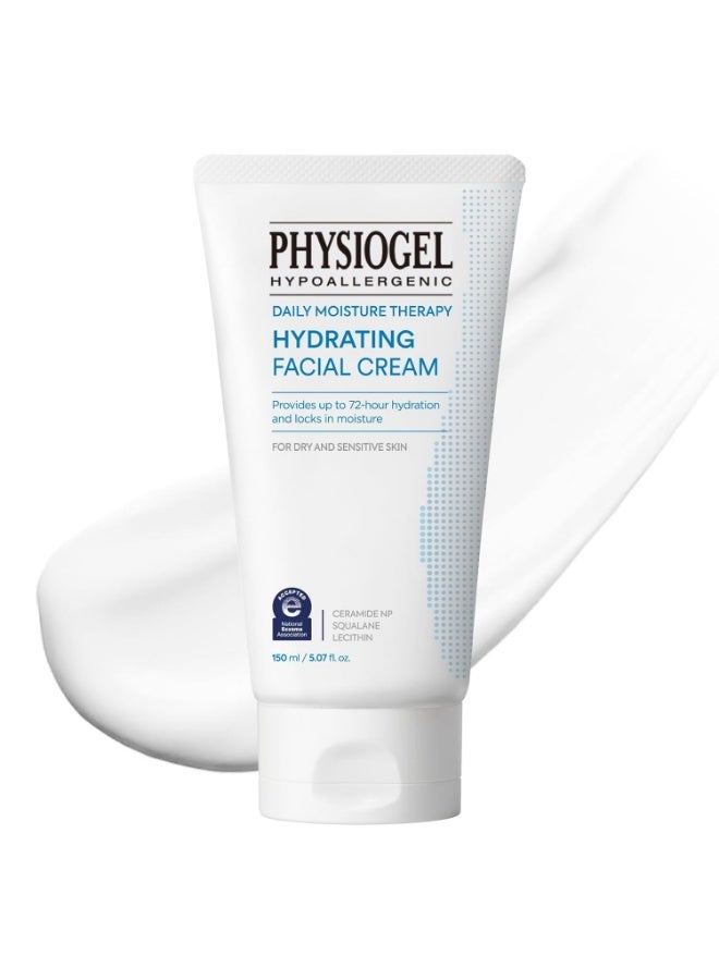 Physiogel Daily Moisture Therapy Hydrating Facial Cream, Lightweight Face Moisturizer with Ceramide, 72H Lasting Hydration, For Dry & Sensitive Skin, 5 fl. oz. - Image 1