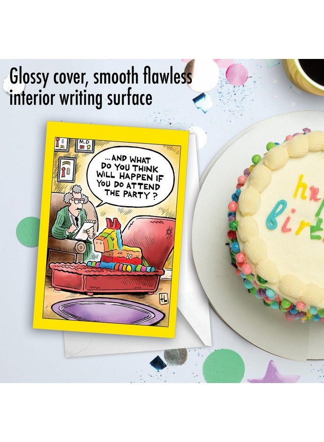 NobleWorks - 1 Funny Birthday Card Cartoons - Hilarious Comic Humor, Notecard with Envelope - Pinata Therapy C9325BDG - Image 5