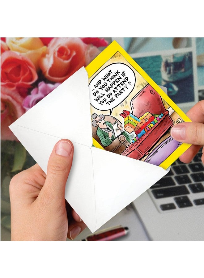 NobleWorks - 1 Funny Birthday Card Cartoons - Hilarious Comic Humor, Notecard with Envelope - Pinata Therapy C9325BDG - Image 4