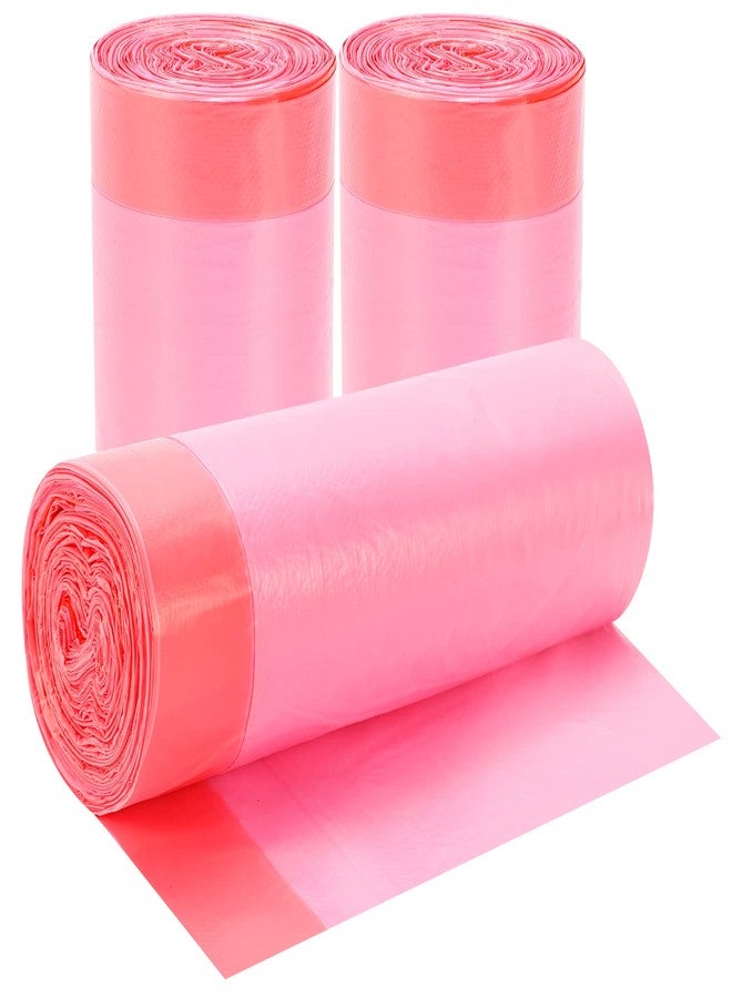 HDY 3Rolls Drawstring Small Trash Bags,4 Gallon Thicken Drawstring Small Garbage Bags for Kitchen,Bathroom,Bedroom,Home,Office Trash Cans，60 Counts (Pink) - Image 1