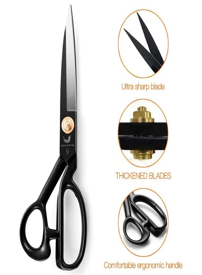 Jenleestar Fabric Scissors 9 Inch Sewing Dressmaking Scissors Professional Razor Sharp for Tailoring Leather Raw Materials - Japan High Carbon Steel Tailor Shears(Right-Handed) - Image 4