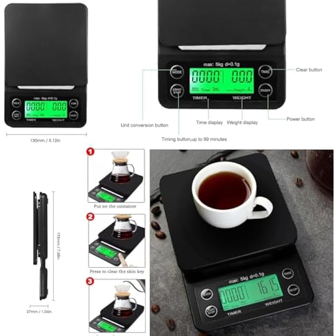 مولارد طقم قهوة V60 طقم قهوة V60 طقم قهوة V60 طقم قهوة بالتنقيط 10 قطع طقم ماكينة قهوة احترافية للصب طقم أدوات V60 - Image 5