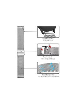 Dado Milanese Replacment Band Compatible with Huawei Watch GT3 46mm, mesh type stainless steel band with buckle  - Image 4