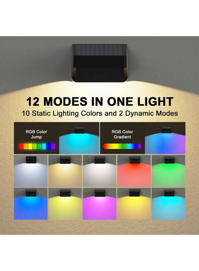 ZCXLIGHT Solar Fence Lights Outdoor,Fence Solar Lights Outdoor Waterproof Led IP65 with10 Fixed Colors ＆ RGB Color Changing for Wall Backyard Step Railing Patio Pool Porchaily&Holiday Decorations (12) - Image 3