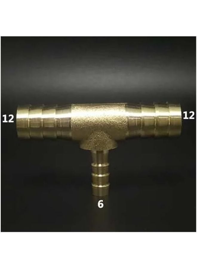 Brass 3 Way Hose Tee Splitter Reducer Fitting 12mm 6mm 12mm Water Gas - Image 3