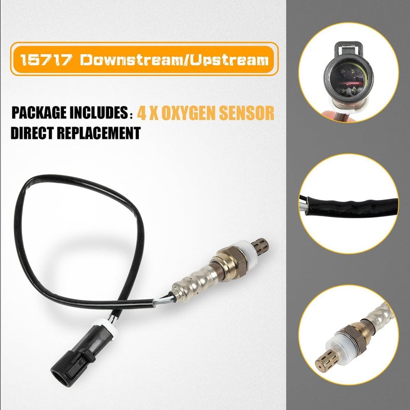 Regional central warehouse stock 4 Pack O2 Oxygen Sensor 15717 Downstream/Upstream Replaces 15716 15718 11171843 Compatible with Ford F150 F250 F350 for Lincoln for Mercury Cost effective global grade quality Labor saving optimized design Stable domestic stock General compatible practical design Varied dimensions Stain resistant N/S/C nationwide deliver Heat insulation layer Daily life matching design Easy assemble alternatives Occasional & permanent usable Long lifespan Flexible varied design Wide use compliant quality Market mainstream color picks Reliable local delivery service Temp & permanent project compatible Spec compliant trusted quality Long term use design Consistent steady quality Intra-city fast distribution Cross product combo compatible Market popular practical build Wide range compatible material - Image 2