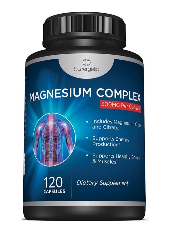 سانيرجيتيك سترات المغنيسيوم 500 ملجم - 120 كبسولة
