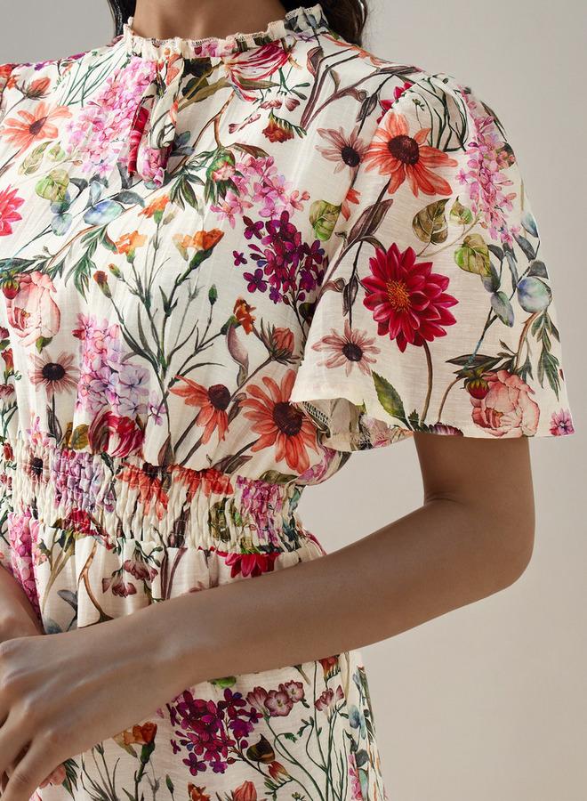 Splash FAV Tiered Midi Denim Dress with Flutter Sleeves - Image 4