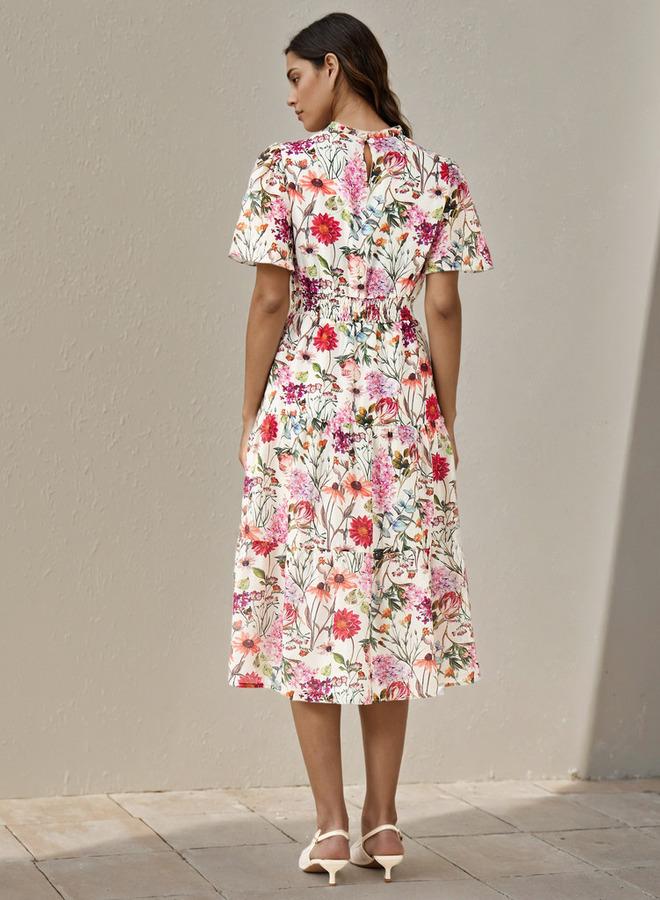 Splash FAV Tiered Midi Denim Dress with Flutter Sleeves - Image 3