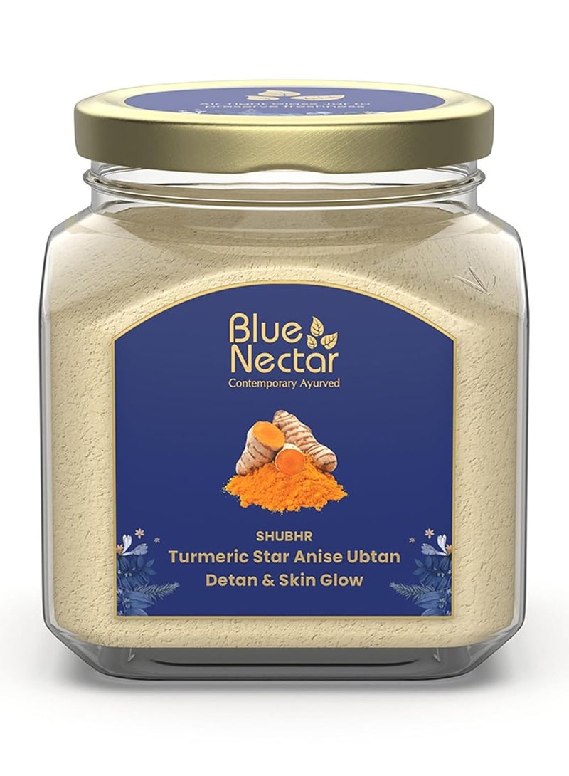 Blue Nectar Turmeric Ubtan Powder for Glowing Skin | Ayurvedic Ubtan Face Pack for Skin Brightening | Tan Removal Face Pack for Women & Men | (100gm + 15gm Free, 9 Herbs) - Image 1