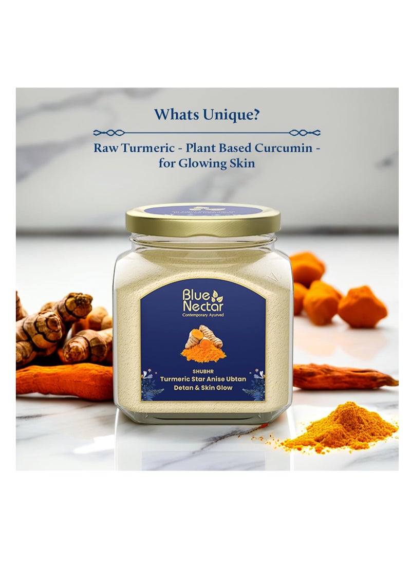 Blue Nectar Turmeric Ubtan Powder for Glowing Skin | Ayurvedic Ubtan Face Pack for Skin Brightening | Tan Removal Face Pack for Women & Men | (100gm + 15gm Free, 9 Herbs) - Image 3