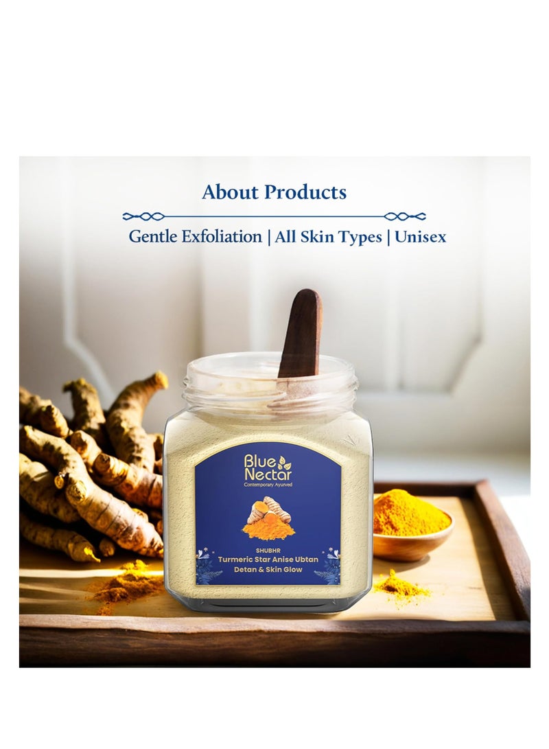 Blue Nectar Turmeric Ubtan Powder for Glowing Skin | Ayurvedic Ubtan Face Pack for Skin Brightening | Tan Removal Face Pack for Women & Men | (100gm + 15gm Free, 9 Herbs) - Image 5