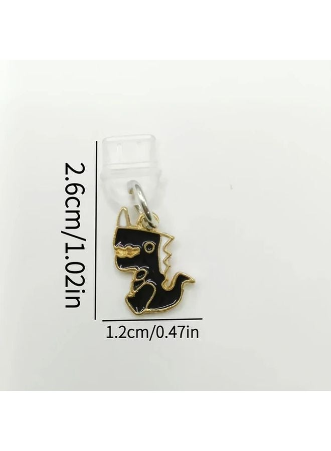 White Dinosaur Phone Dust Plug For Type C Port Protection - Image 5